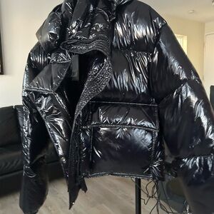 H&M Glossy Black Puffer Jacket